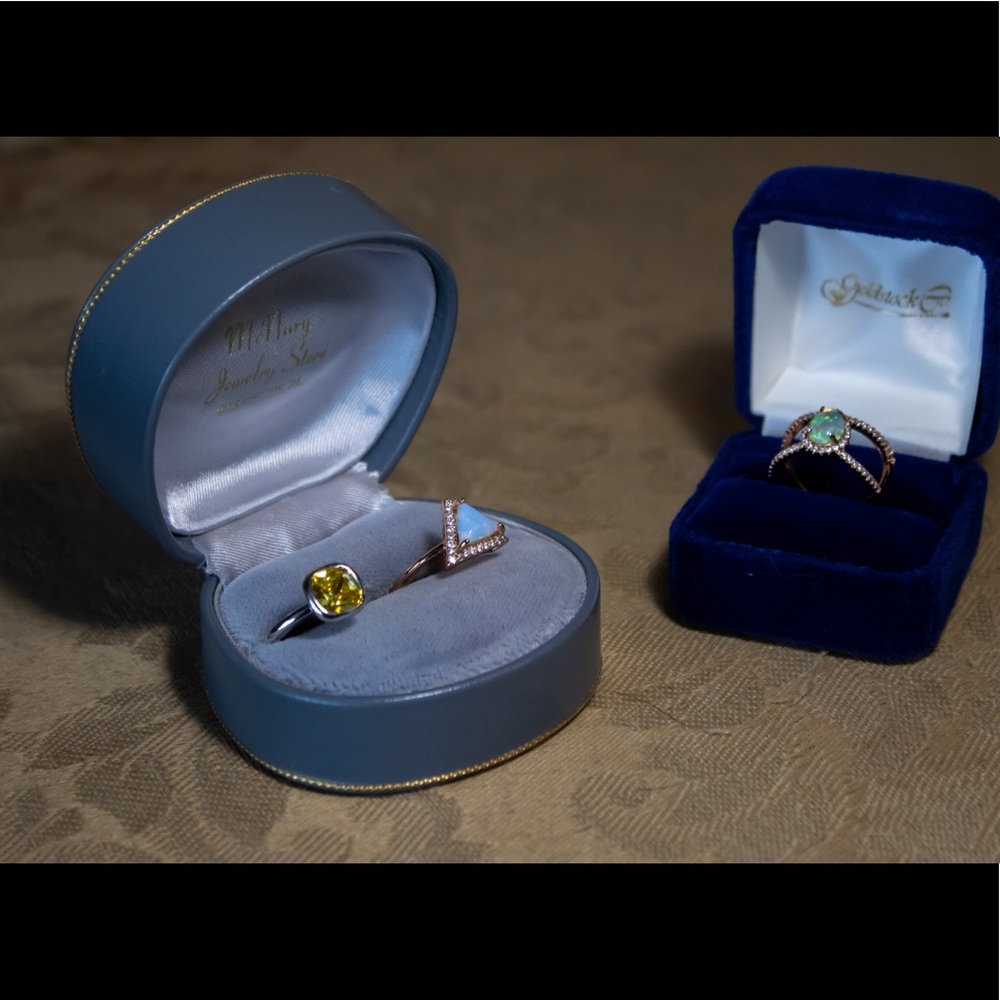 Colored Gems Ring Set